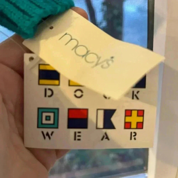 NWT Dockwear Kids Cardigan Sweater Teal & White Unisex Size 3T - Picture 11 of 12